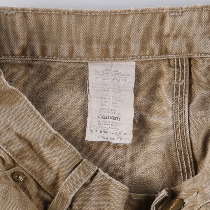 00'S Carhartt Dungaree Fit Double Knee Duck Painter Pants Men's W32 equivalent cotton Beige type Vintage Second Hand