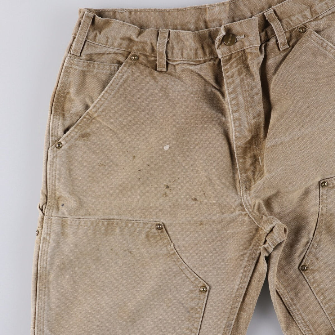 00'S Carhartt Dungaree Fit Double Knee Duck Painter Pants Men's W32 equivalent cotton Beige type Vintage Second Hand