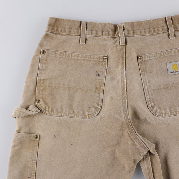 00'S Carhartt Dungaree Fit Double Knee Duck Painter Pants Men's W32 equivalent cotton Beige type Vintage Second Hand
