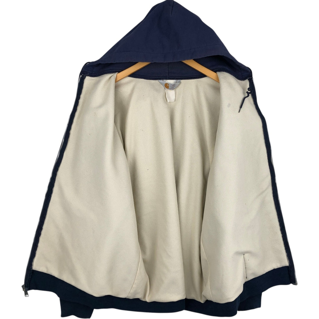 Carhartt Sweat Full Zip Hoodie Men's XXL unclear navy blue type Vintage Second Hand