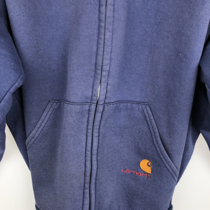 Carhartt Sweat Full Zip Hoodie Men's XXL unclear navy blue type Vintage Second Hand