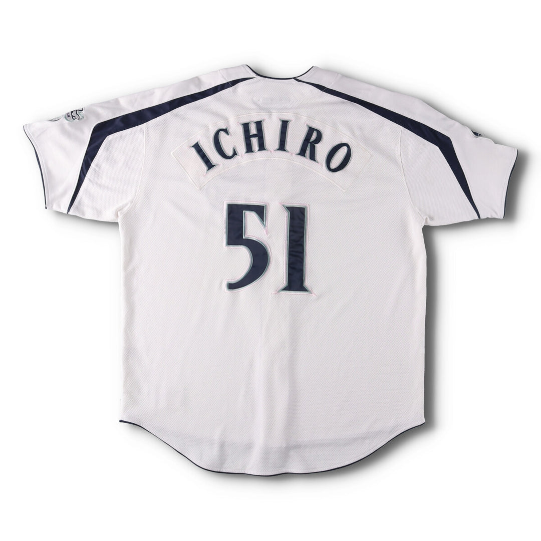 00'S Nike Seattle Mariners TEAM ICHIRO Ichiro Game Shirt Baseball Shirt Men's L size polyester white type Vintage Second Hand
