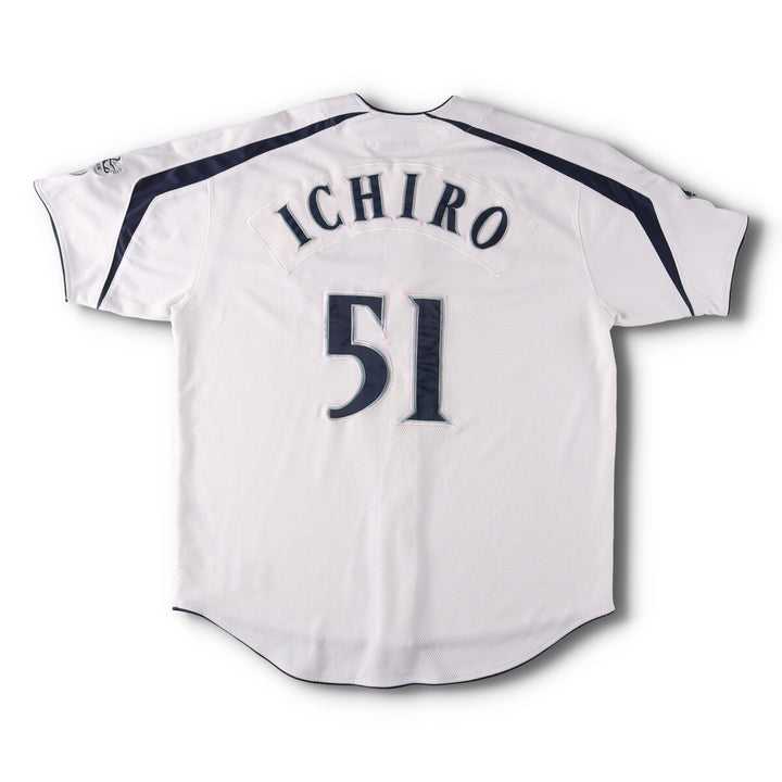 00'S Nike Seattle Mariners TEAM ICHIRO Ichiro Game Shirt Baseball Shirt Men's L size polyester white type Vintage Second Hand
