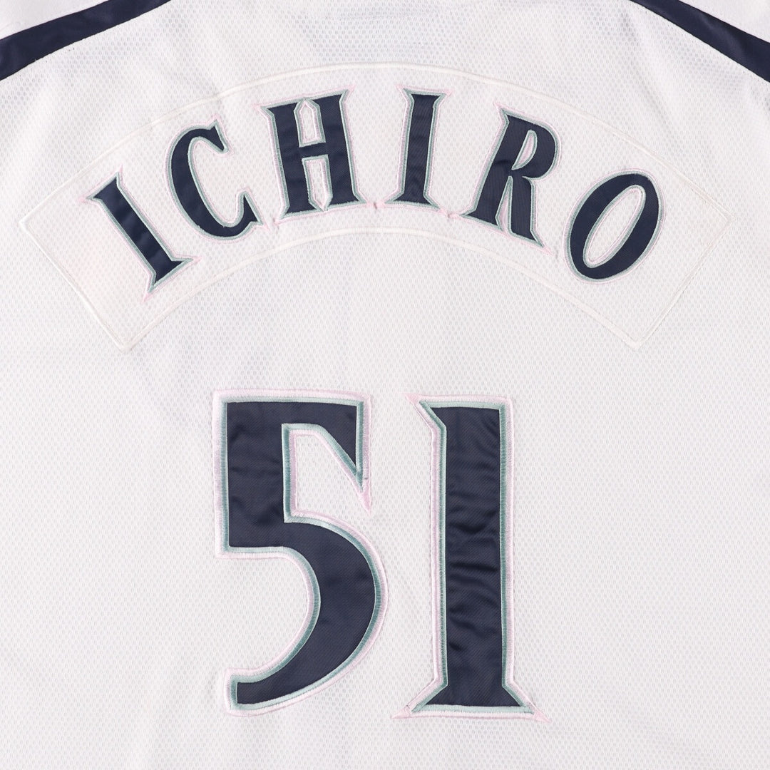 00'S Nike Seattle Mariners TEAM ICHIRO Ichiro Game Shirt Baseball Shirt Men's L size polyester white type Vintage Second Hand