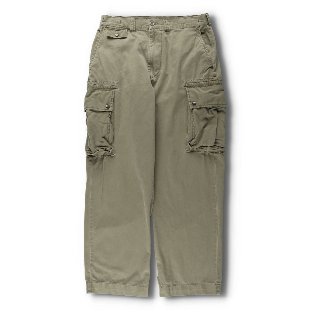 90'S Polo by Ralph Lauren M-47 type military cargo pants for men, W34 equivalent, vintage cotton Khaki type Vintage Second Hand