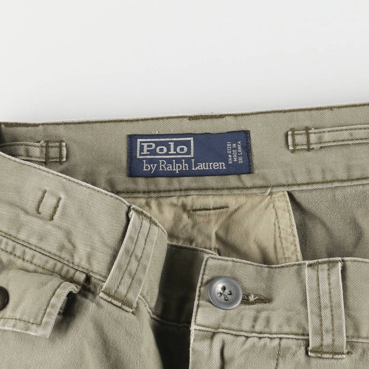 90'S Polo by Ralph Lauren M-47 type military cargo pants for men, W34 equivalent, vintage cotton Khaki type Vintage Second Hand