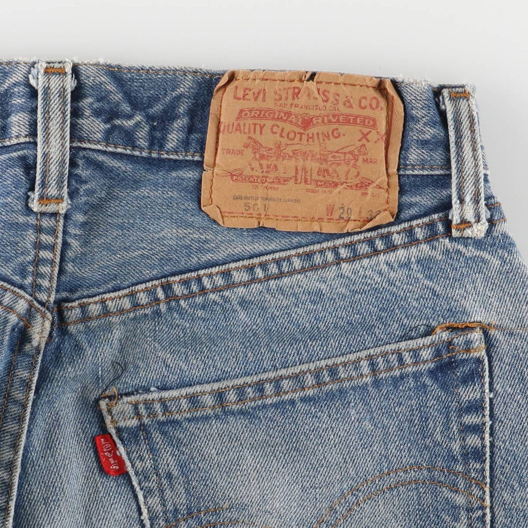 Levi's 501 Cut-off Straight Denim Pants Made in USA Women's L (w28) Vintage cotton blue type Vintage Second Hand
