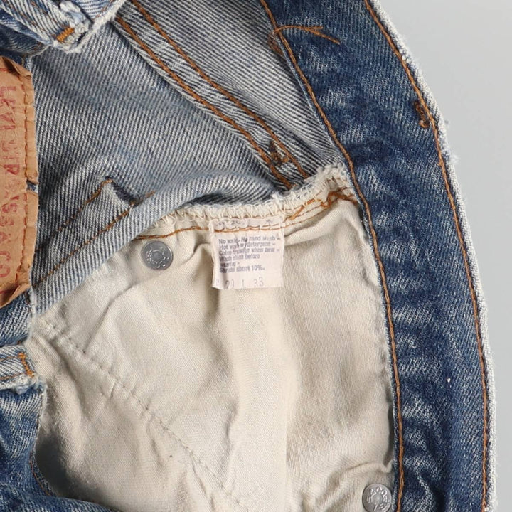 Levi's 501 Cut-off Straight Denim Pants Made in USA Women's L (w28) Vintage cotton blue type Vintage Second Hand
