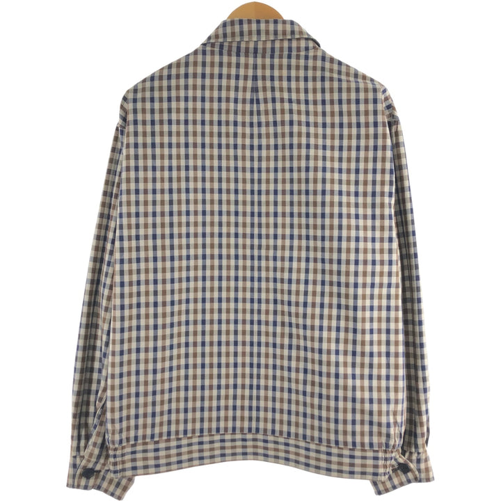Aquascutum OF LONDON Check Pattern Reversible Swing Top Sports Jacket Made in the UK Men's Size L cotton navy blue type Vintage Second Hand