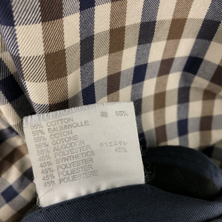 Aquascutum OF LONDON Check Pattern Reversible Swing Top Sports Jacket Made in the UK Men's Size L cotton navy blue type Vintage Second Hand