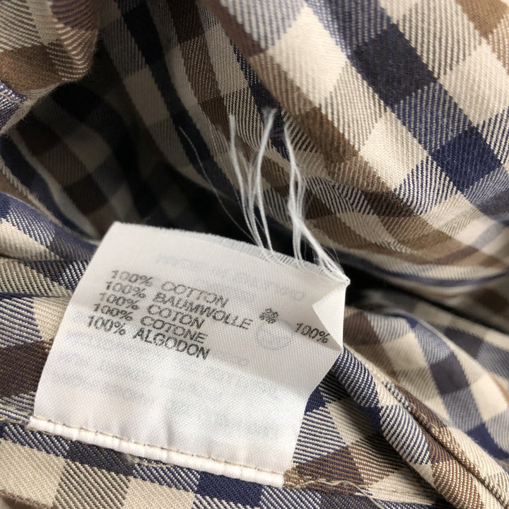 Aquascutum OF LONDON Check Pattern Reversible Swing Top Sports Jacket Made in the UK Men's Size L cotton navy blue type Vintage Second Hand
