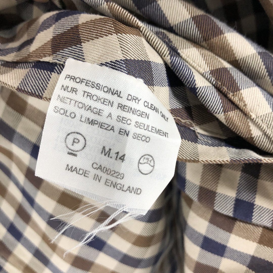 Aquascutum OF LONDON Check Pattern Reversible Swing Top Sports Jacket Made in the UK Men's Size L cotton navy blue type Vintage Second Hand