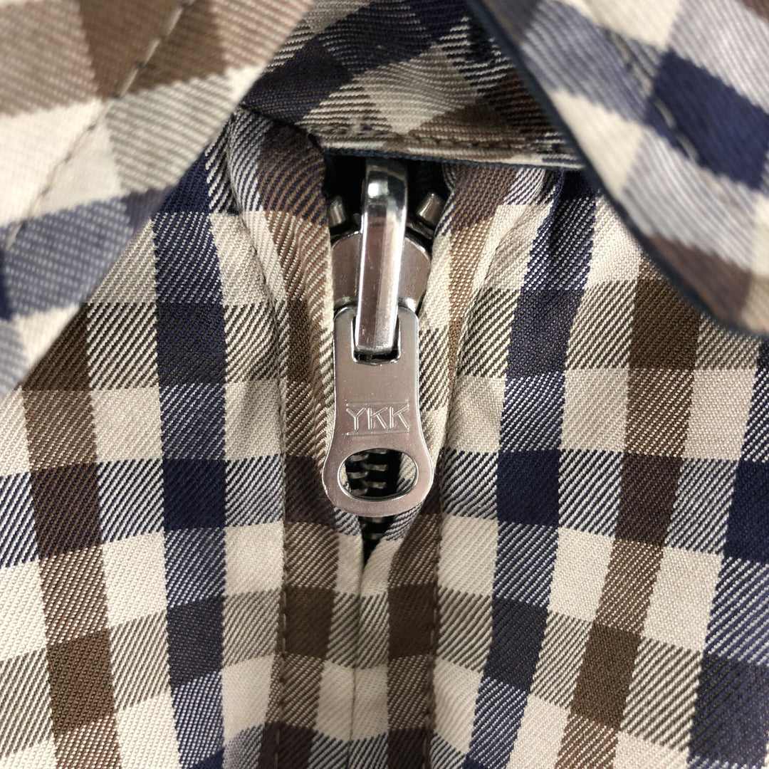 Aquascutum OF LONDON Check Pattern Reversible Swing Top Sports Jacket Made in the UK Men's Size L cotton navy blue type Vintage Second Hand