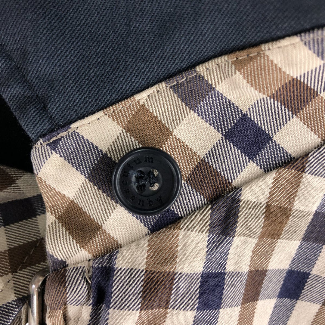 Aquascutum OF LONDON Check Pattern Reversible Swing Top Sports Jacket Made in the UK Men's Size L cotton navy blue type Vintage Second Hand