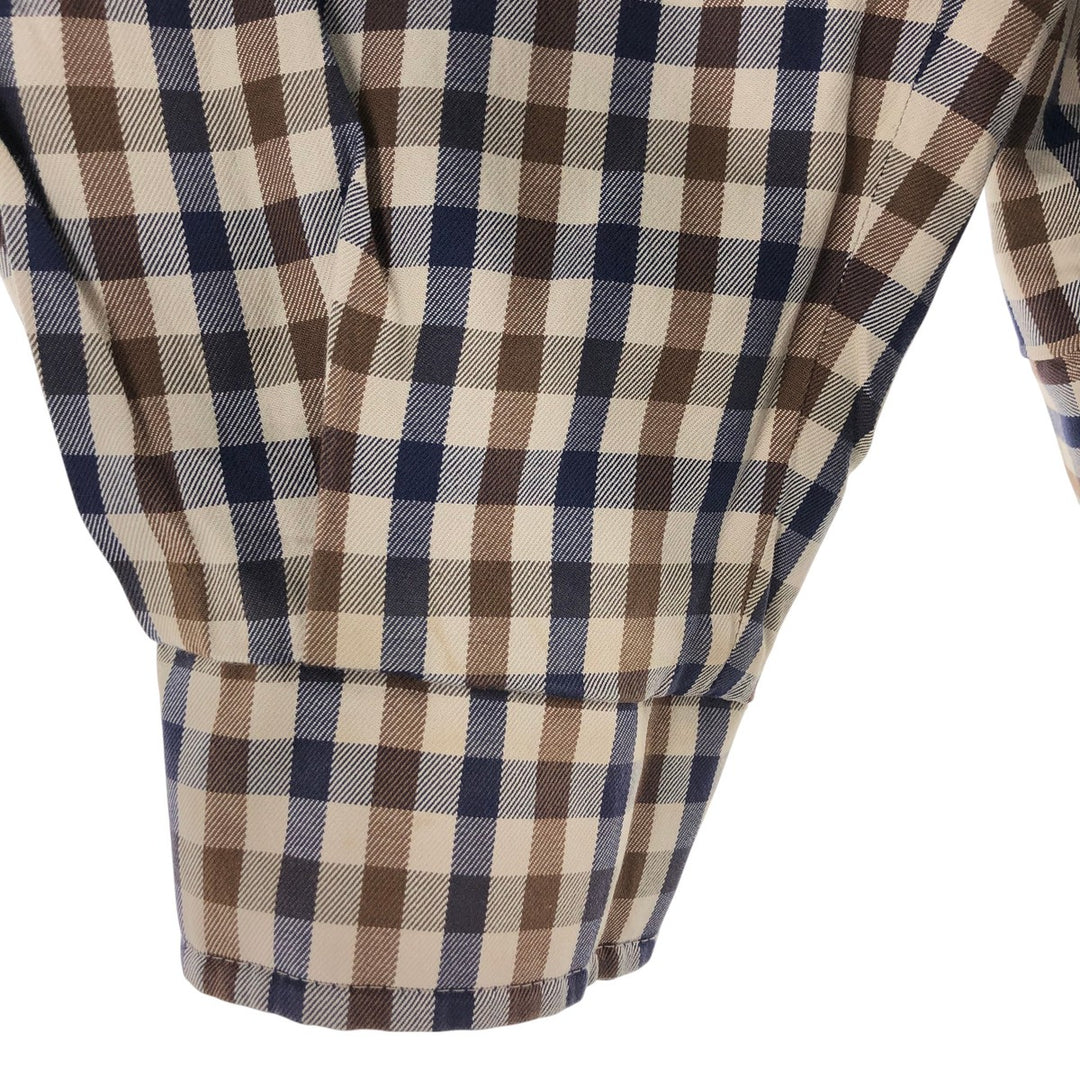 Aquascutum OF LONDON Check Pattern Reversible Swing Top Sports Jacket Made in the UK Men's Size L cotton navy blue type Vintage Second Hand