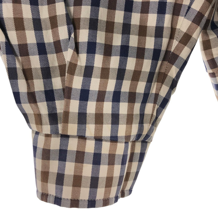 Aquascutum OF LONDON Check Pattern Reversible Swing Top Sports Jacket Made in the UK Men's Size L cotton navy blue type Vintage Second Hand