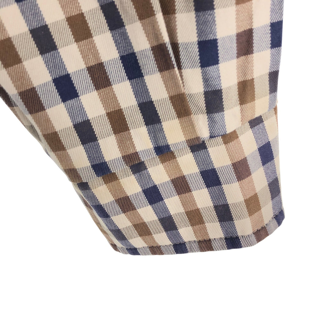 Aquascutum OF LONDON Check Pattern Reversible Swing Top Sports Jacket Made in the UK Men's Size L cotton navy blue type Vintage Second Hand