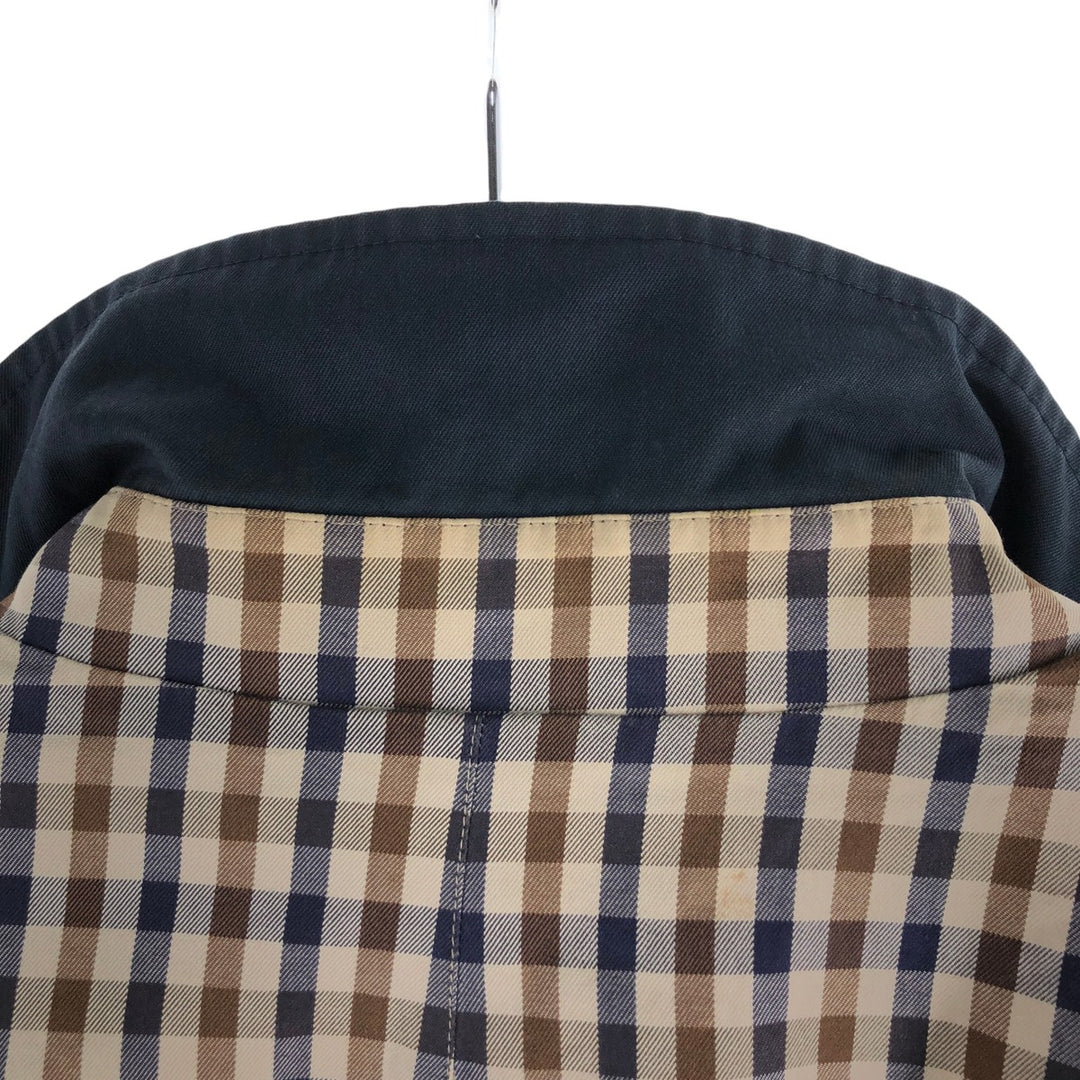 Aquascutum OF LONDON Check Pattern Reversible Swing Top Sports Jacket Made in the UK Men's Size L cotton navy blue type Vintage Second Hand