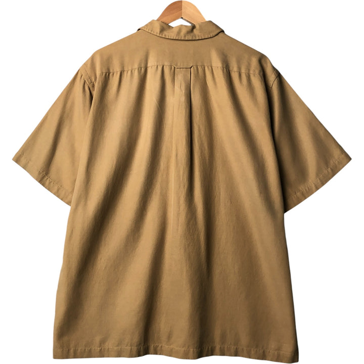 POLO by Ralph Lauren CALDWELL Short Sleeve Open Collar Silk x Cotton Shirt Box Shirt Men's XL silk brown type Vintage Second Hand