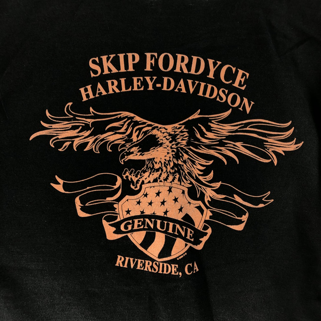 00'S Harley-Davidson Eagle Pattern Long T-shirt, Men's XXL cotton black type Vintage Second Hand