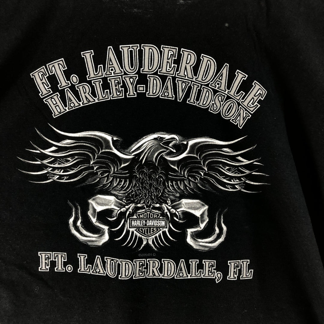 2000'S Harley-Davidson skull and eagle pattern long-sleeved T-shirt, made in the USA, men's size XXL cotton black type Vintage Second Hand