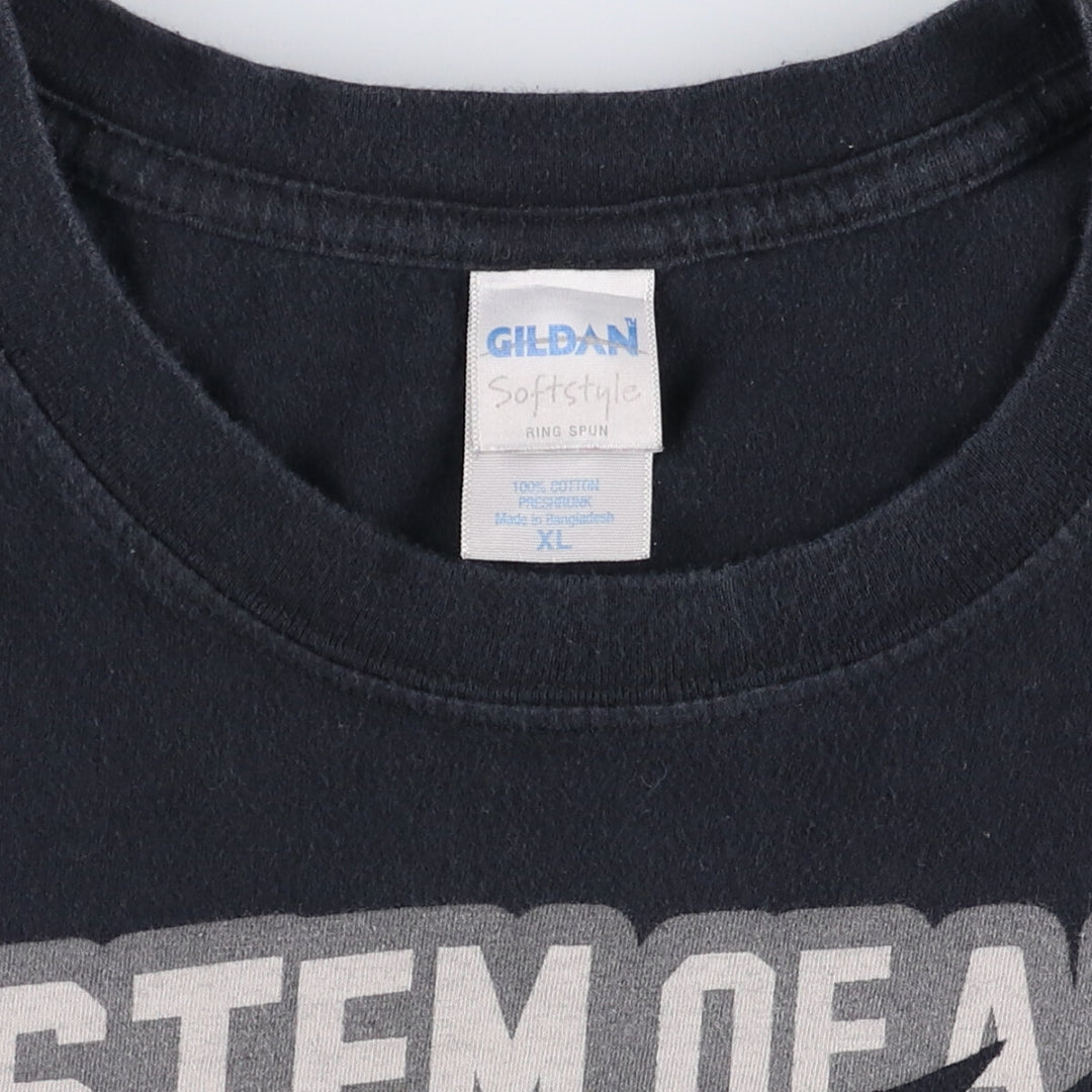 2000'S Gildan System of a Down band T-shirt, men's size XL cotton black type Vintage Second Hand
