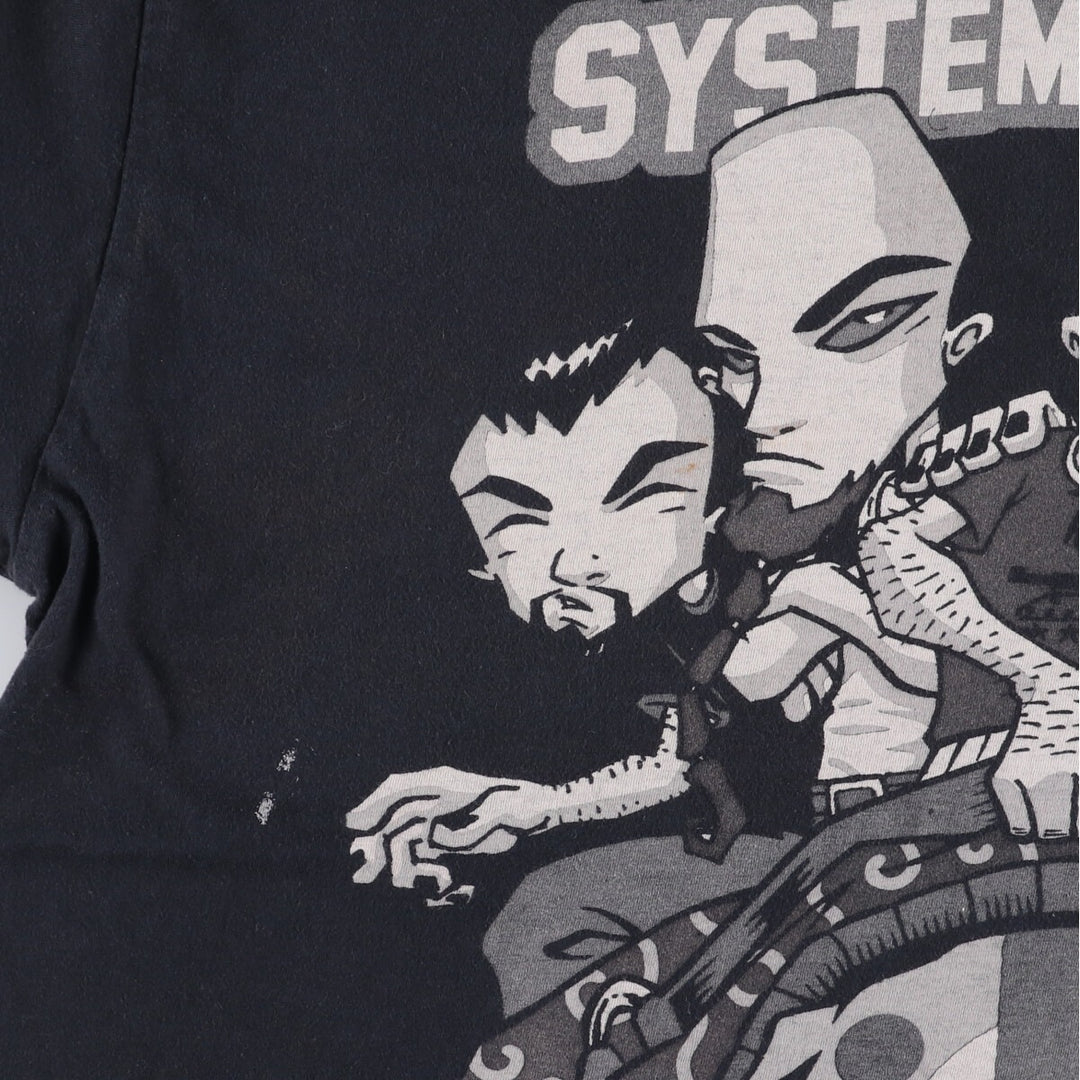 2000'S Gildan System of a Down band T-shirt, men's size XL cotton black type Vintage Second Hand