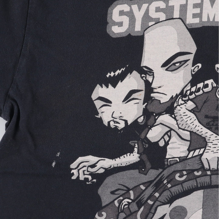2000'S Gildan System of a Down band T-shirt, men's size XL cotton black type Vintage Second Hand