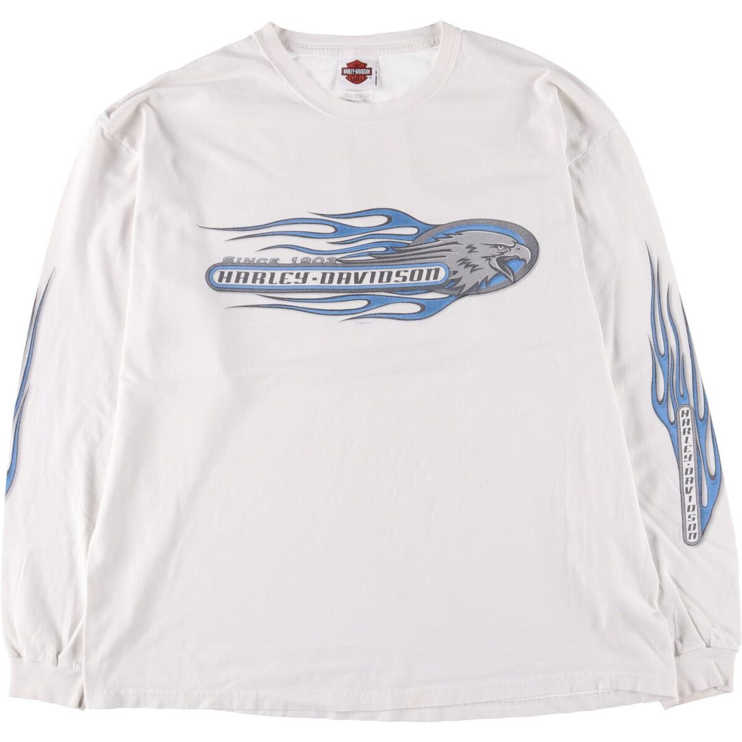 00'S Harley-Davidson Long Sleeve T-Shirt Made in USA Men's XL cotton white type Vintage Second Hand