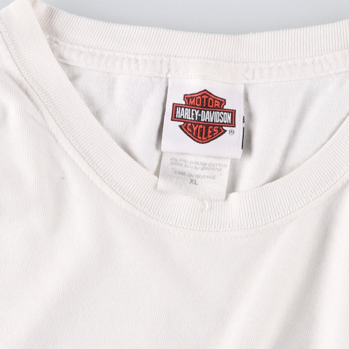 00'S Harley-Davidson Long Sleeve T-Shirt Made in USA Men's XL cotton white type Vintage Second Hand