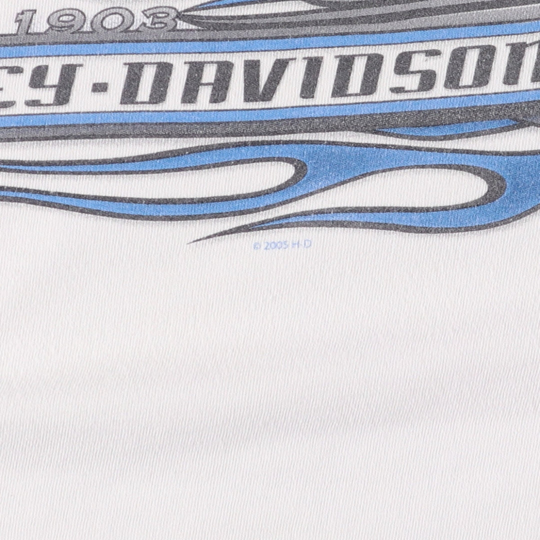 00'S Harley-Davidson Long Sleeve T-Shirt Made in USA Men's XL cotton white type Vintage Second Hand