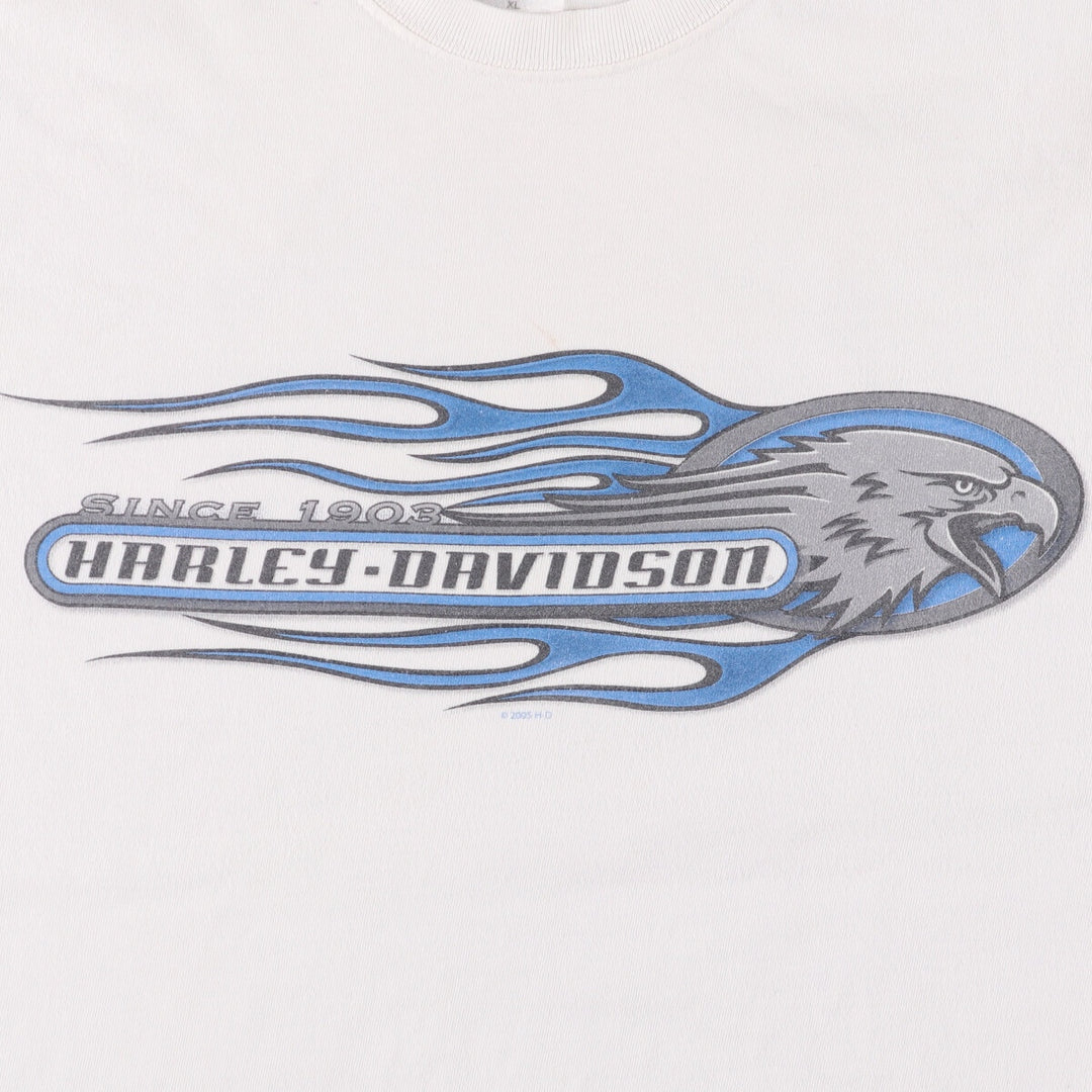 00'S Harley-Davidson Long Sleeve T-Shirt Made in USA Men's XL cotton white type Vintage Second Hand