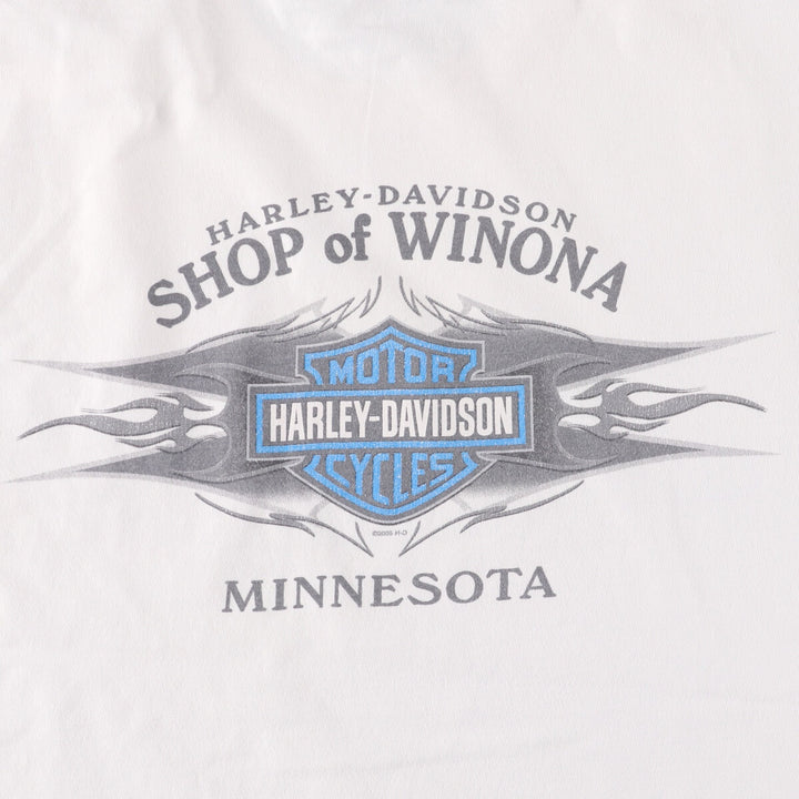 00'S Harley-Davidson Long Sleeve T-Shirt Made in USA Men's XL cotton white type Vintage Second Hand