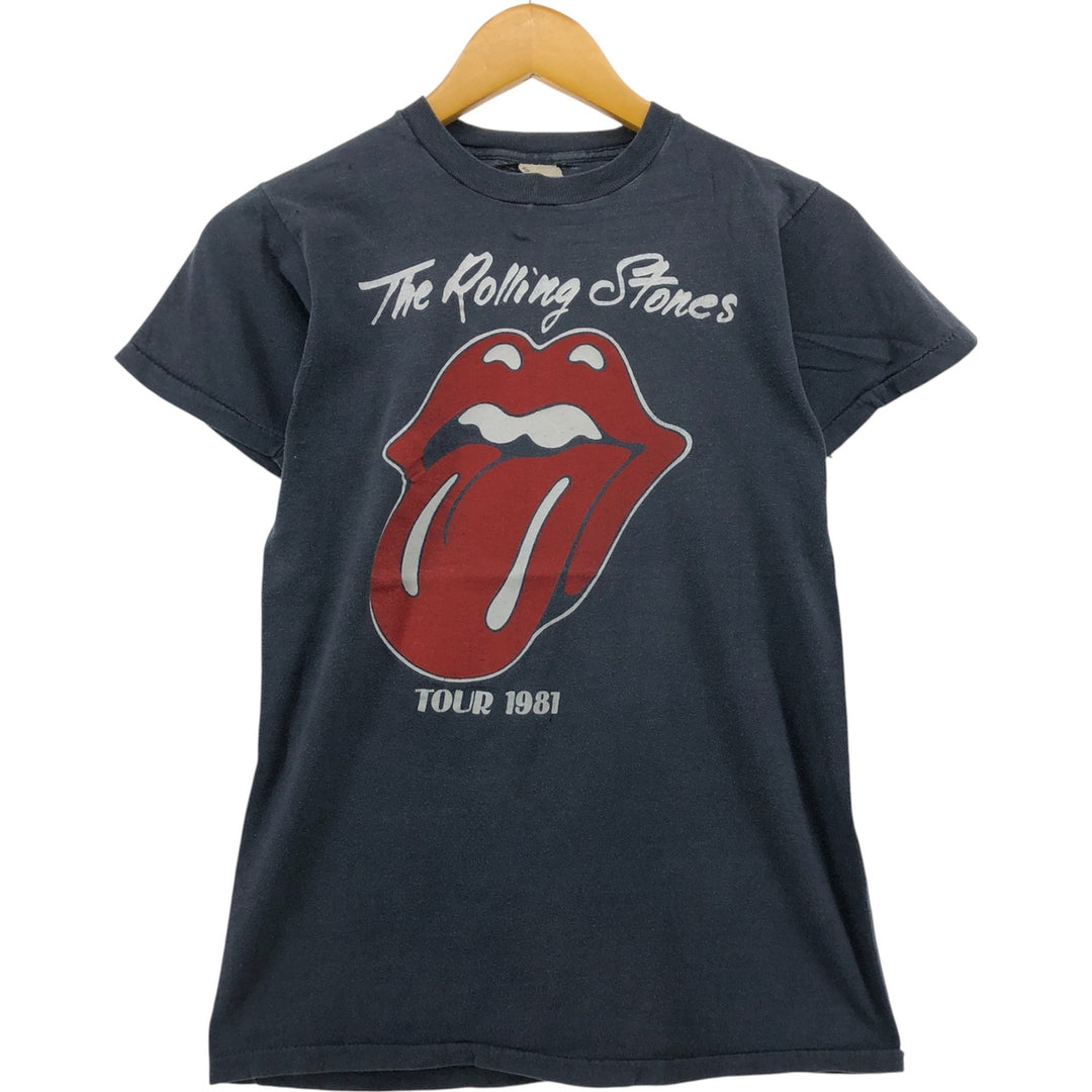 80'S Screen Stars The Rolling Stones Band T-Shirt Band T Women's S Size Vintage cotton gray type Vintage Second Hand