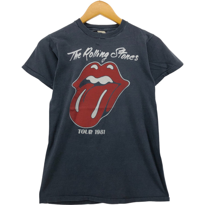80'S Screen Stars The Rolling Stones Band T-Shirt Band T Women's S Size Vintage cotton gray type Vintage Second Hand