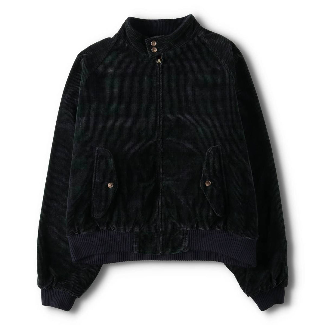 90'S Ralph Lauren Blackwatch Check Corduroy Harrington Jacket, Swing Top, Men's XL cotton green type Vintage Second Hand