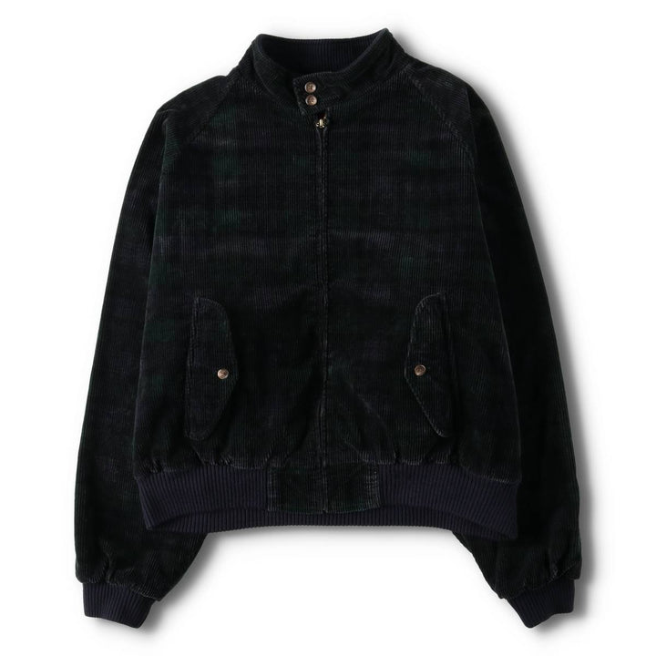 90'S Ralph Lauren Blackwatch Check Corduroy Harrington Jacket, Swing Top, Men's XL cotton green type Vintage Second Hand