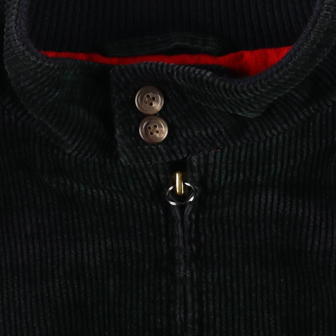 90'S Ralph Lauren Blackwatch Check Corduroy Harrington Jacket, Swing Top, Men's XL cotton green type Vintage Second Hand