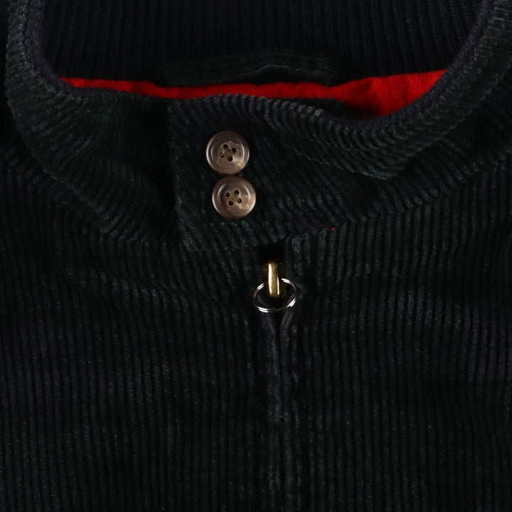 90'S Ralph Lauren Blackwatch Check Corduroy Harrington Jacket, Swing Top, Men's XL cotton green type Vintage Second Hand