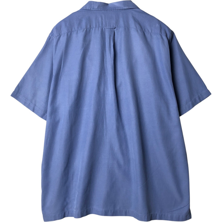 Ralph Lauren CALDWELL short-sleeved silk box shirt, open collar, men's XXL silk Blue type light blue Vintage Second Hand