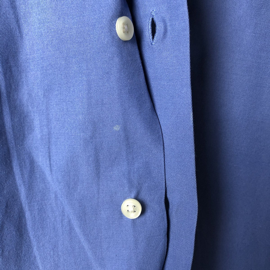 Ralph Lauren CALDWELL short-sleeved silk box shirt, open collar, men's XXL silk Blue type light blue Vintage Second Hand