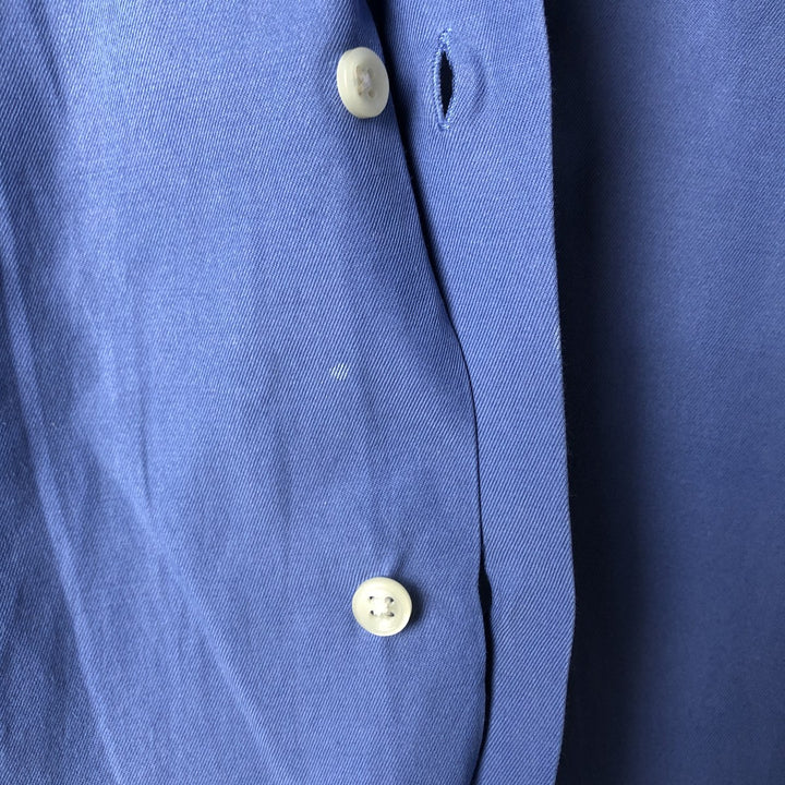 Ralph Lauren CALDWELL short-sleeved silk box shirt, open collar, men's XXL silk Blue type light blue Vintage Second Hand