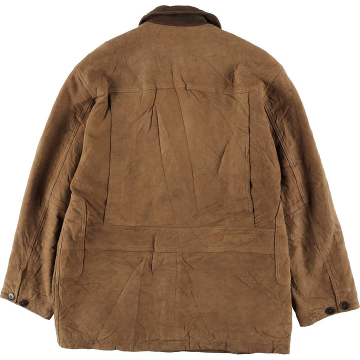 Vintage 1980'S Burberry padded suede leather jacket, made in the USA, size M. genuine leather brown type Vintage Second Hand