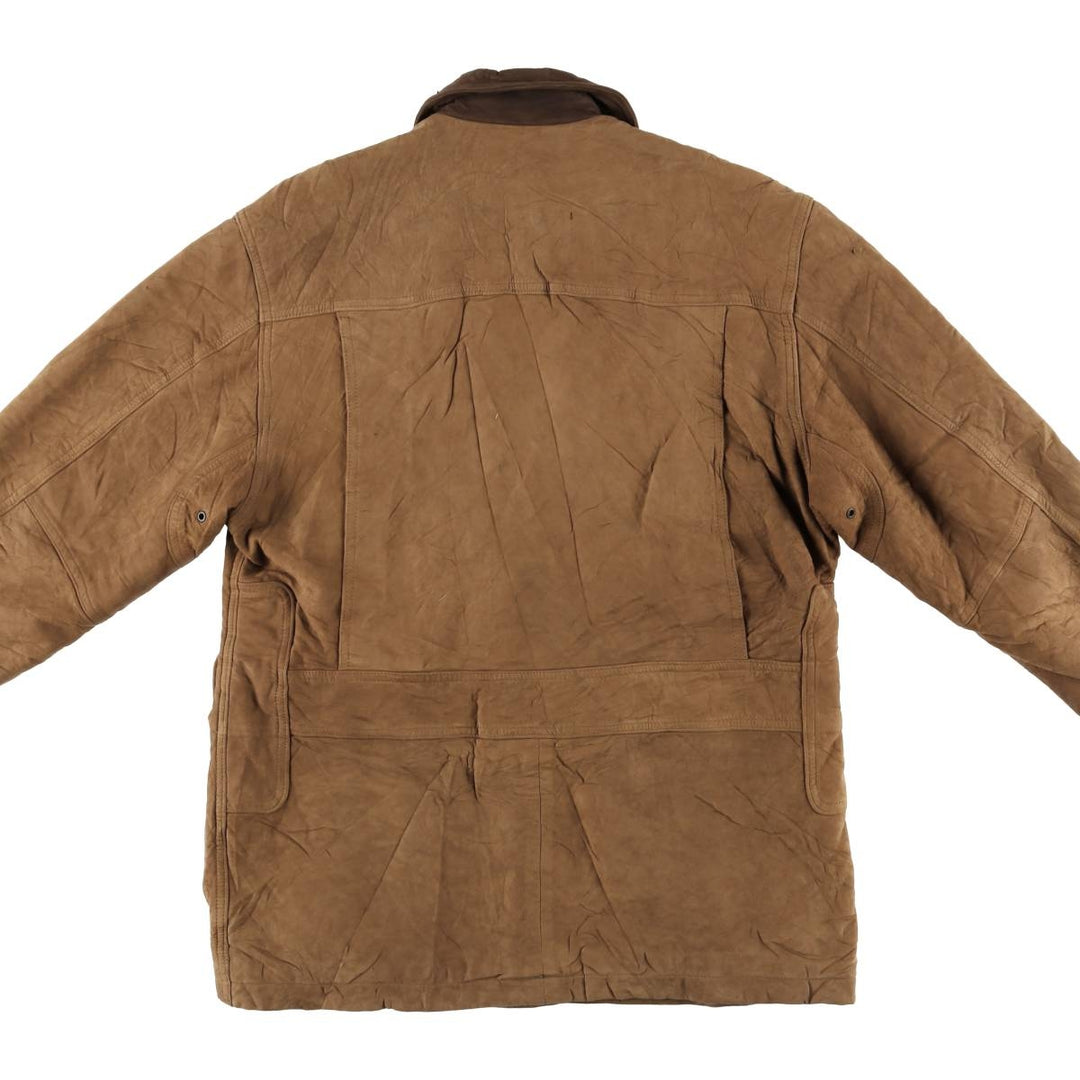 Vintage 1980'S Burberry padded suede leather jacket, made in the USA, size M. genuine leather brown type Vintage Second Hand