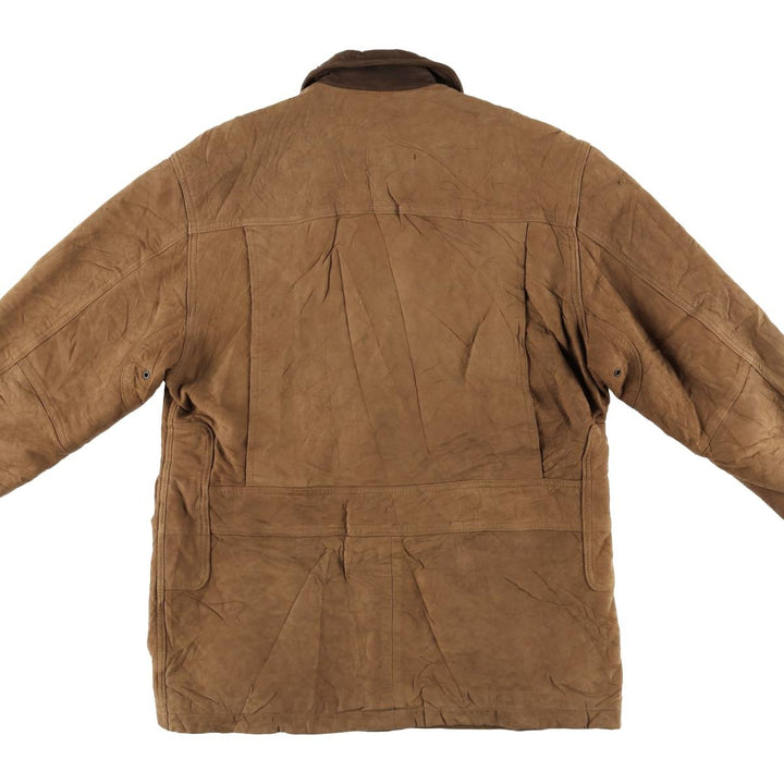 Vintage 1980'S Burberry padded suede leather jacket, made in the USA, size M. genuine leather brown type Vintage Second Hand