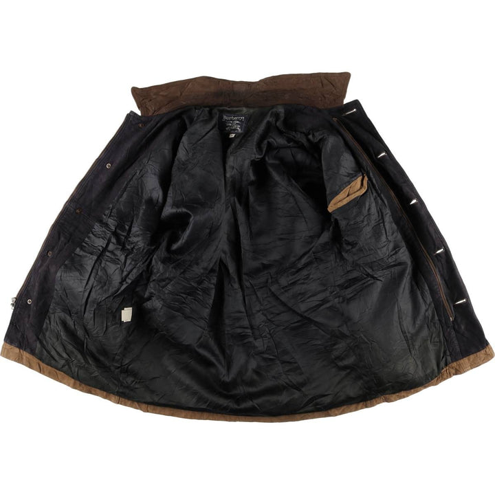 Vintage 1980'S Burberry padded suede leather jacket, made in the USA, size M. genuine leather brown type Vintage Second Hand