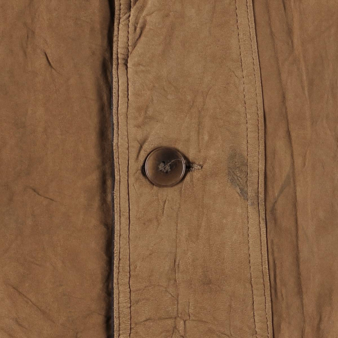 Vintage 1980'S Burberry padded suede leather jacket, made in the USA, size M. genuine leather brown type Vintage Second Hand