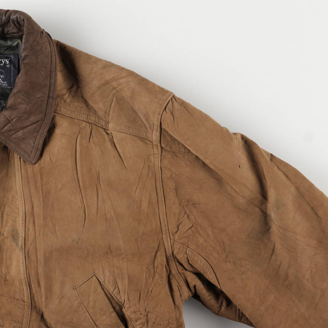 Vintage 1980'S Burberry padded suede leather jacket, made in the USA, size M. genuine leather brown type Vintage Second Hand