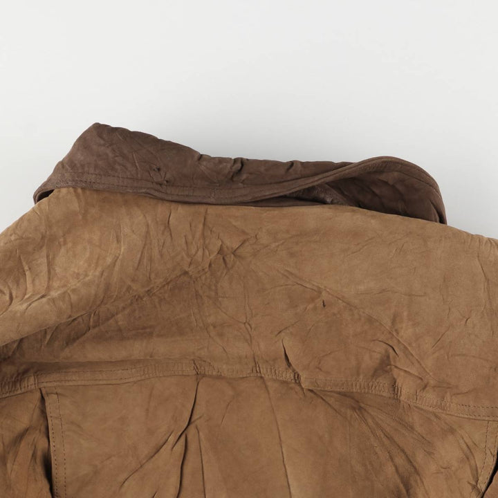 Vintage 1980'S Burberry padded suede leather jacket, made in the USA, size M. genuine leather brown type Vintage Second Hand