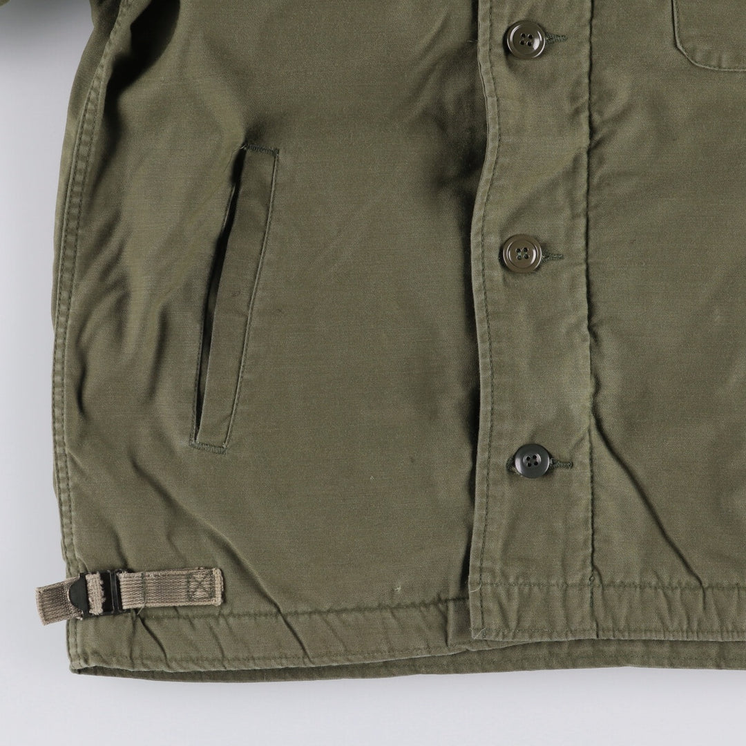 1960'S US Military A-2 Deck Jacket, Made in USA, Medium (38-40), Men's Size M, Vintage Nylon Khaki type Vintage Second Hand